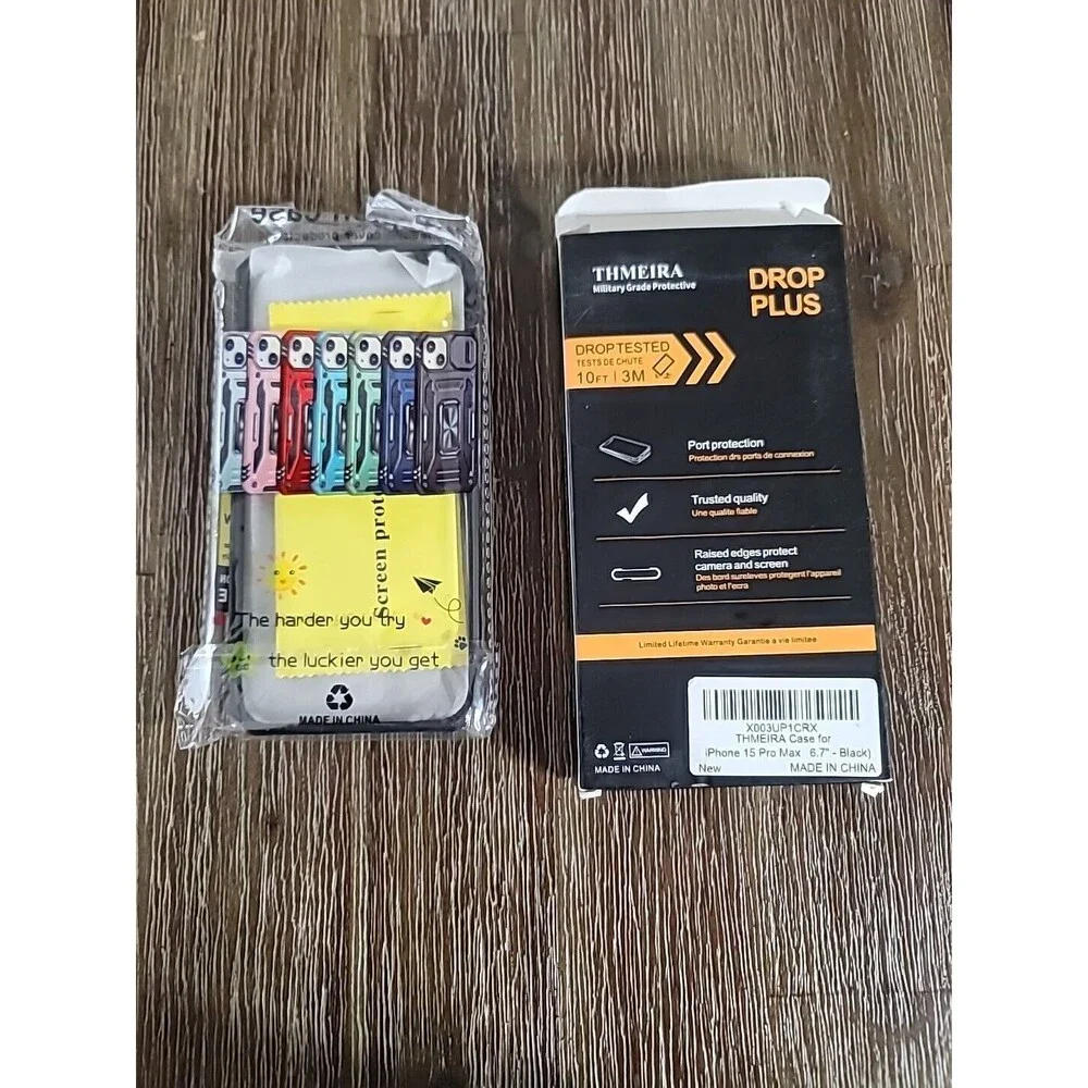 THMEIRA Iphone 15 Pro Max Heavy Duty Protection Case with Camera Slide Cover Scr